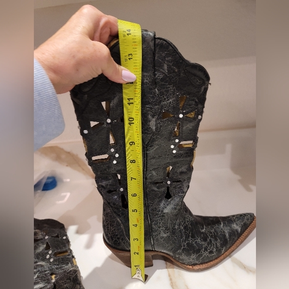 Corral Cross Cut Out Leather Western Boots 2123 Size 7.5 - Picture 10 of 10
